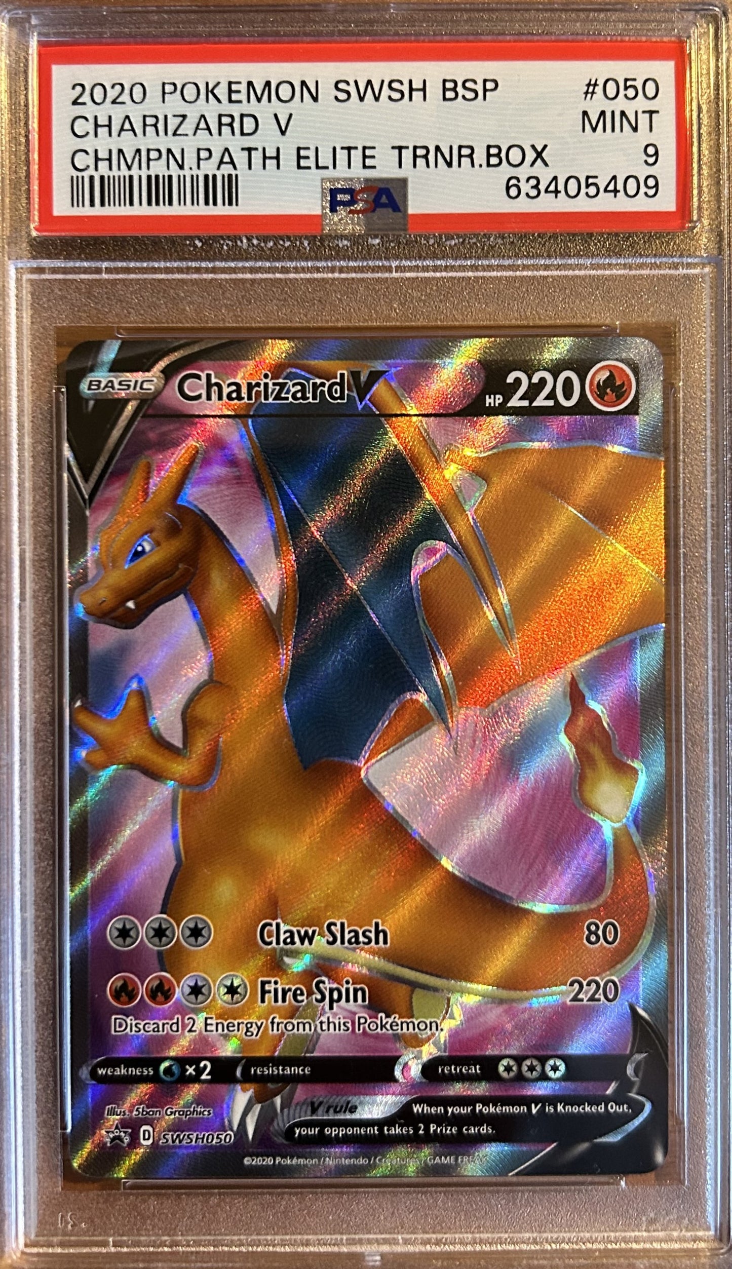 PSA 9 Charizard V (CHMPN.PATH ELITE TRNR.BOX)